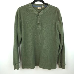 LL Bean Green 1/4‎ Button Up Shirt Size Medium